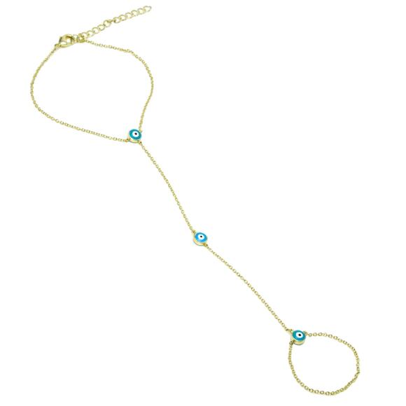 Round Enamel Eye Hand Chain - Picture 1 of 2